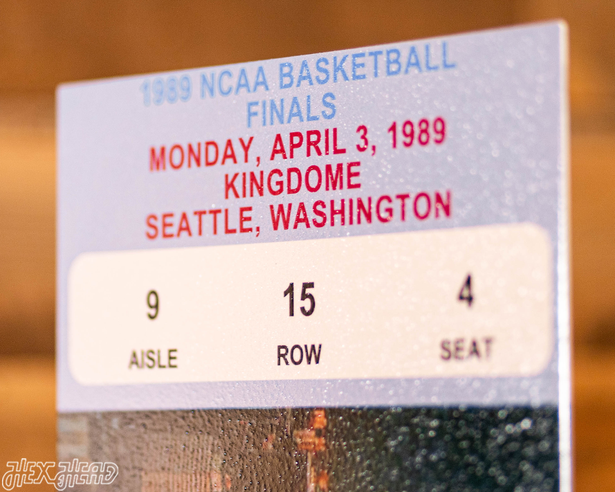 Michigan Personalized 1989 Men's Basketball National Champions Ticket Stub Single Layer Metal Wall Art