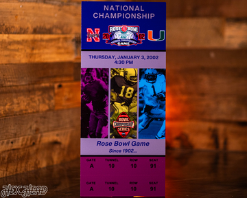 Miami Hurricanes 2002 National Championship Ticket Stub Single Layer Metal Wall Art