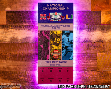 Miami Hurricanes 2002 National Championship Ticket Stub Single Layer Metal Wall Art