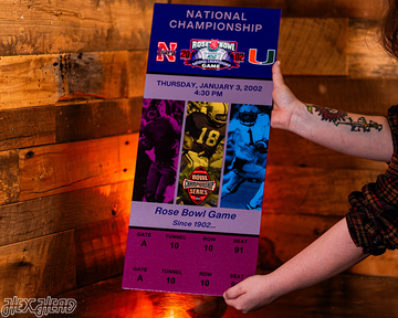 Miami Hurricanes 2002 National Championship Ticket Stub Single Layer Metal Wall Art