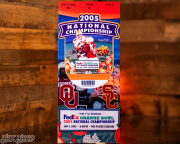 USC Trojans 2005 National Championship Ticket Stub Single Layer Metal Wall Art