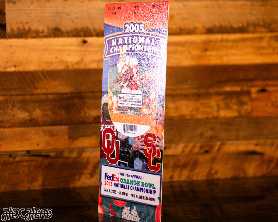 USC Trojans 2005 National Championship Ticket Stub Single Layer Metal Wall Art