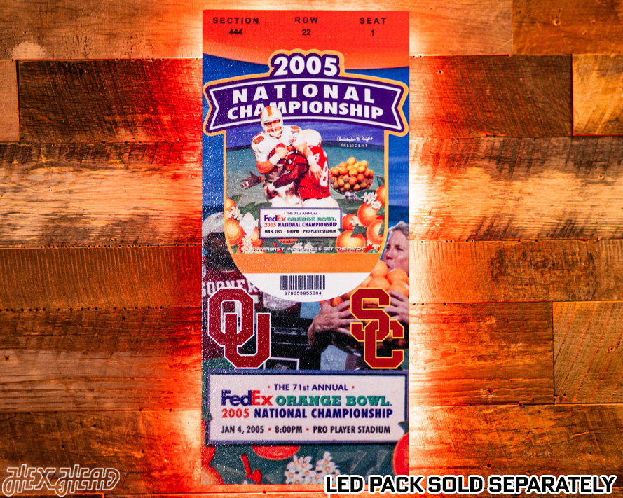 USC Trojans 2005 National Championship Ticket Stub Single Layer Metal Wall Art