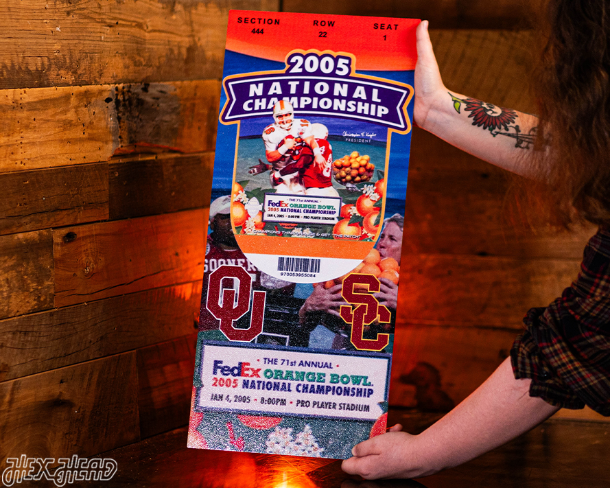 USC Trojans 2005 National Championship Ticket Stub Single Layer Metal Wall Art