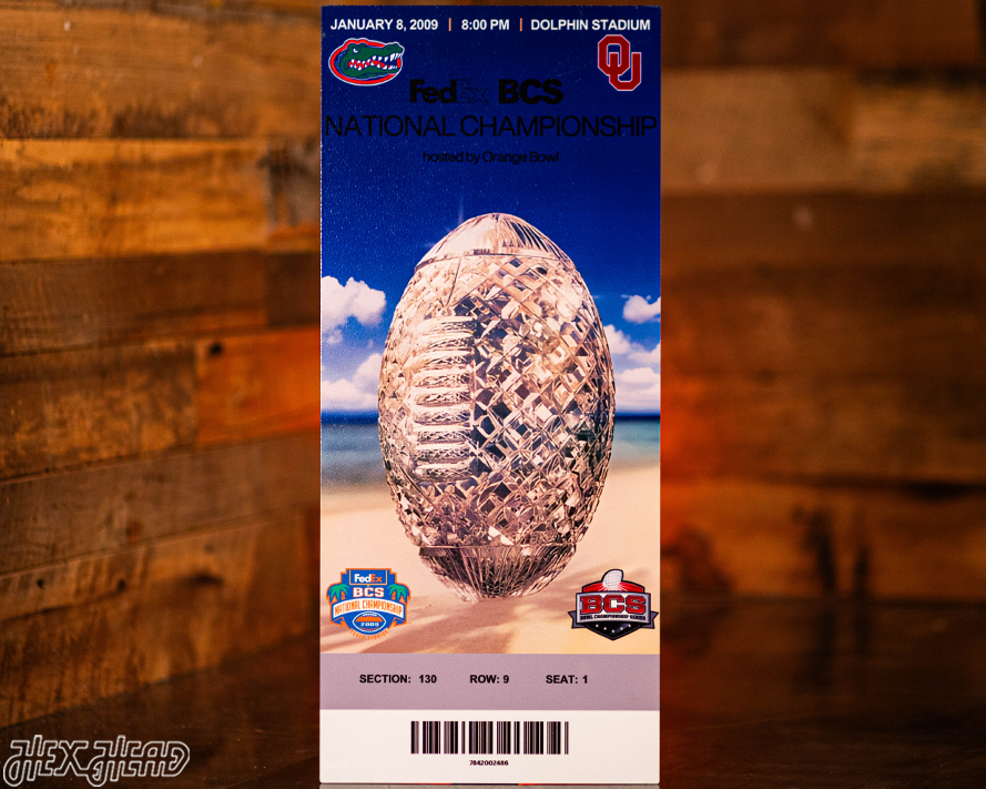 Florida Gators 2009 National Championship Ticket Stub Single Layer Metal Wall Art