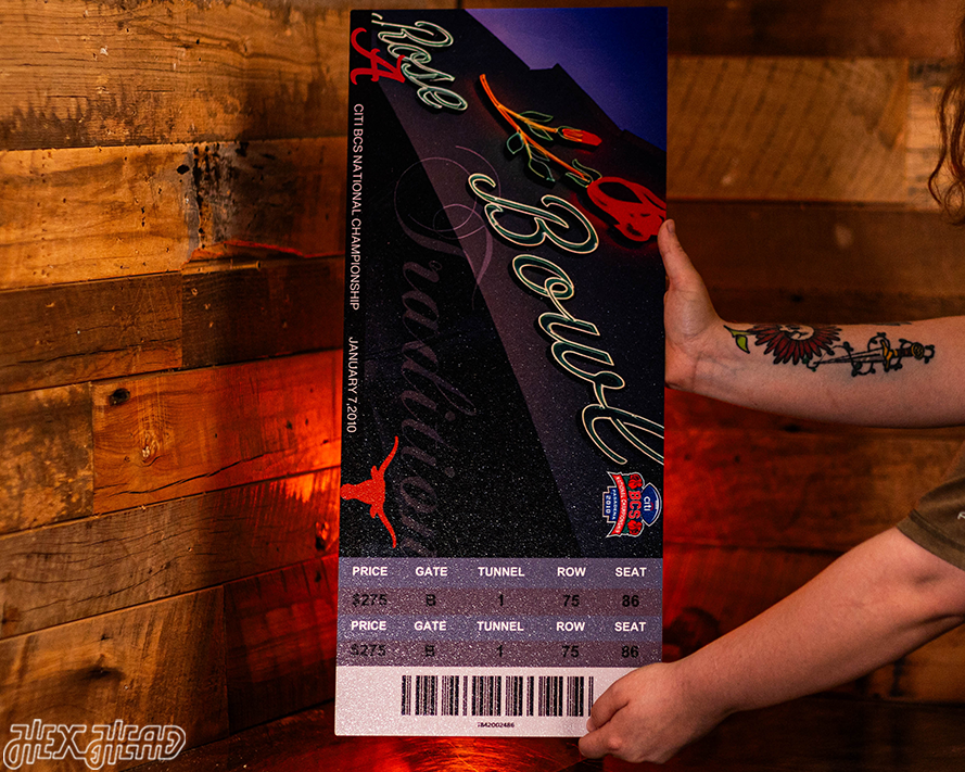 Alabama Crimson Tide 2010 National Championship Ticket Stub Single Layer Metal Wall Art