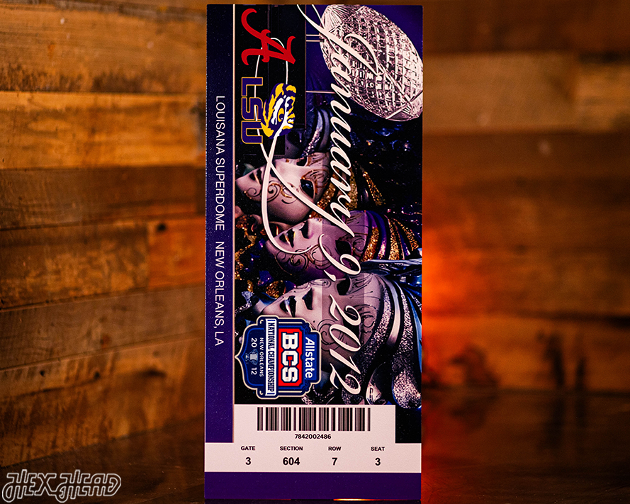 Alabama Crimson Tide 2012 National Championship Ticket Stub Single Layer Metal Wall Art