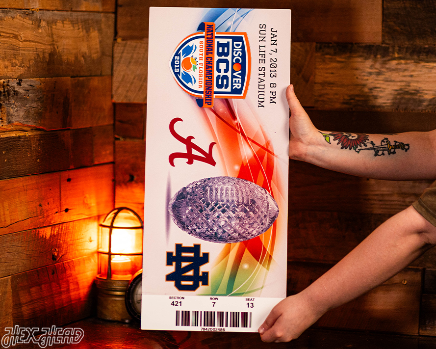 Alabama Crimson Tide 2013 National Championship Ticket Stub Single Layer Metal Wall Art