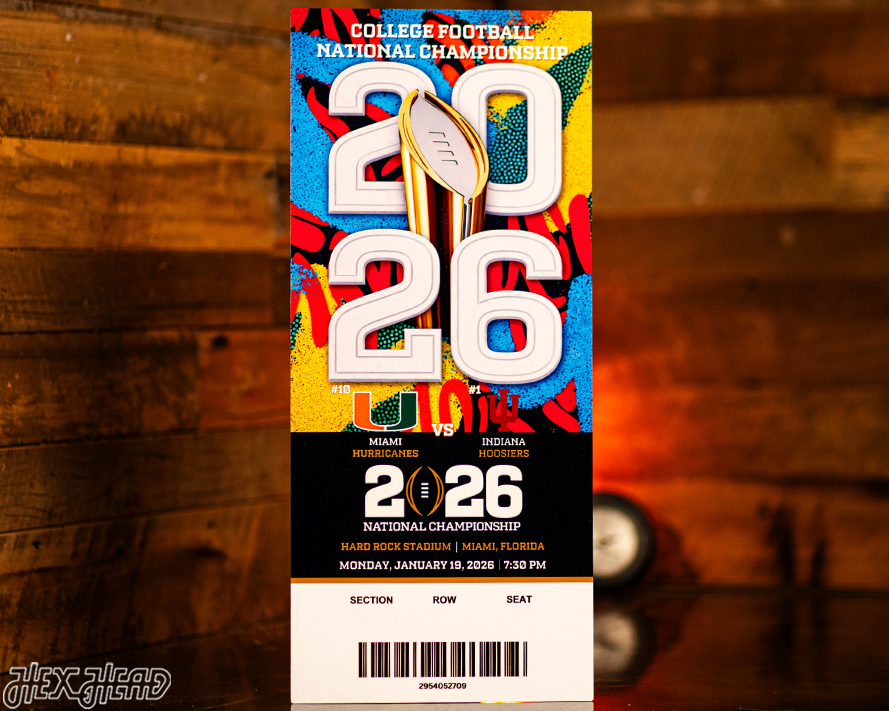 Indiana National Championship PERSONALIZED Ticket Stub Single Layer Metal Wall Art