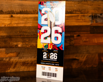 Indiana National Championship PERSONALIZED Ticket Stub Single Layer Metal Wall Art