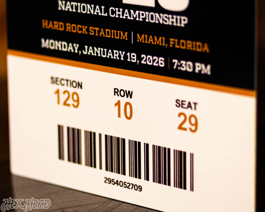 Indiana National Championship PERSONALIZED Ticket Stub Single Layer Metal Wall Art