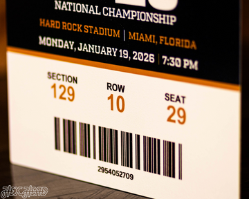 Indiana National Championship PERSONALIZED Ticket Stub Single Layer Metal Wall Art