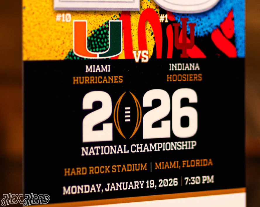 Indiana National Championship PERSONALIZED Ticket Stub Single Layer Metal Wall Art