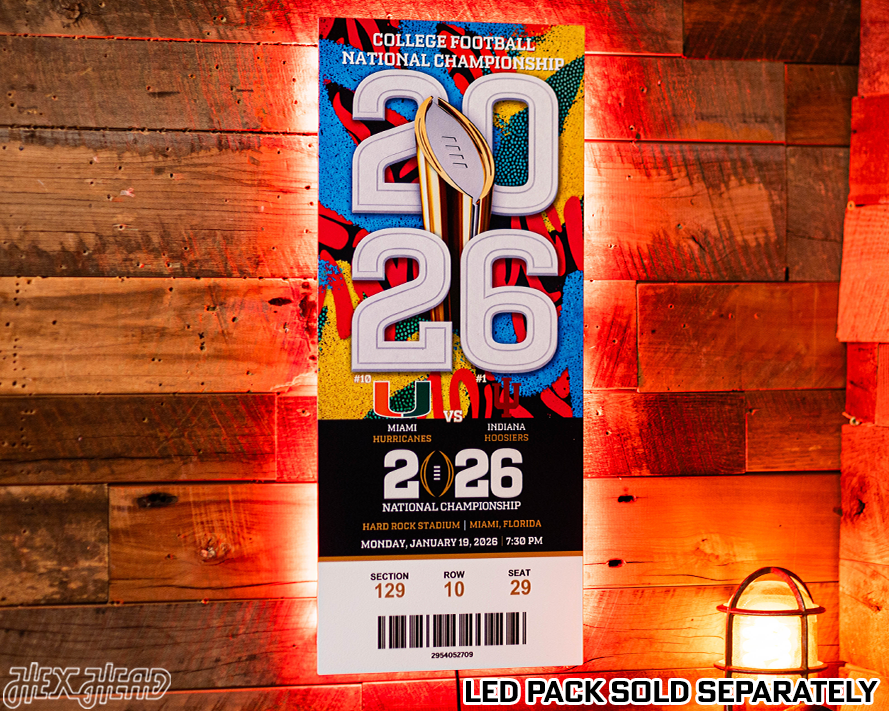 Indiana National Championship PERSONALIZED Ticket Stub Single Layer Metal Wall Art