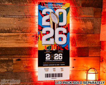 Indiana National Championship PERSONALIZED Ticket Stub Single Layer Metal Wall Art