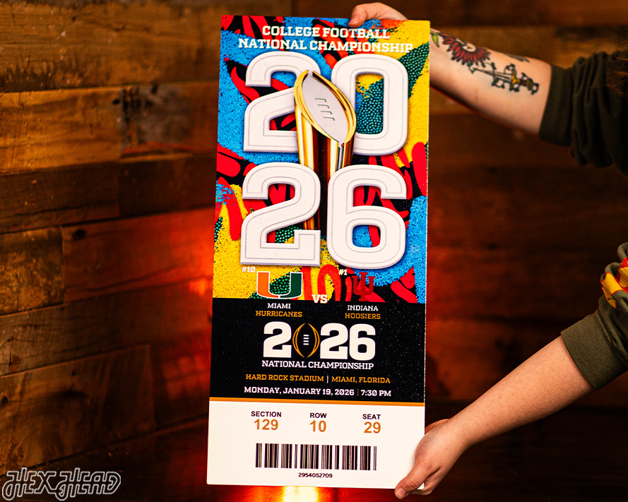 Indiana National Championship PERSONALIZED Ticket Stub Single Layer Metal Wall Art