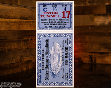 Notre Dame 1924 Rose Bowl Ticket Stub Single Layer Metal Wall Art