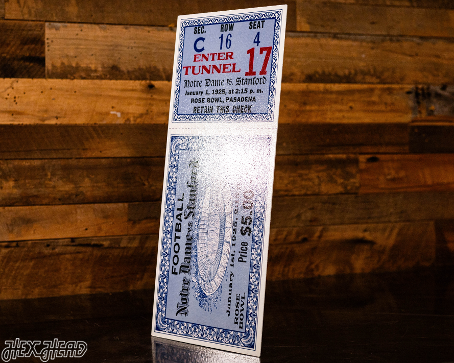 Notre Dame 1924 Rose Bowl Ticket Stub Single Layer Metal Wall Art