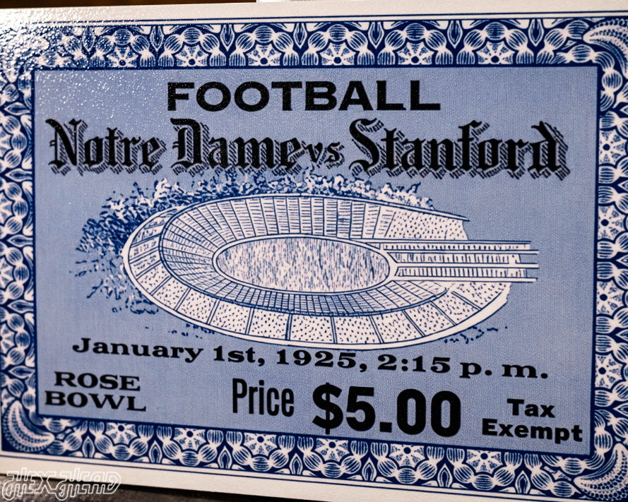 Notre Dame 1924 Rose Bowl Ticket Stub Single Layer Metal Wall Art