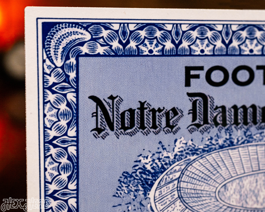 Notre Dame 1924 Rose Bowl Ticket Stub Single Layer Metal Wall Art