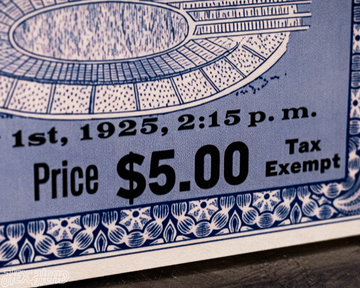 Notre Dame 1924 Rose Bowl Ticket Stub Single Layer Metal Wall Art