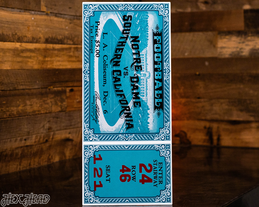 Notre Dame 1930 Ticket Stub Single Layer Metal Wall Art