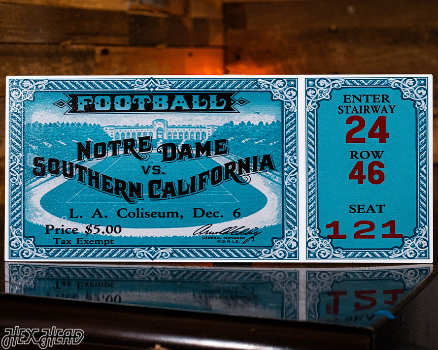Notre Dame 1930 Ticket Stub Single Layer Metal Wall Art