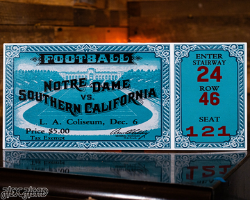 Notre Dame 1930 Ticket Stub Single Layer Metal Wall Art