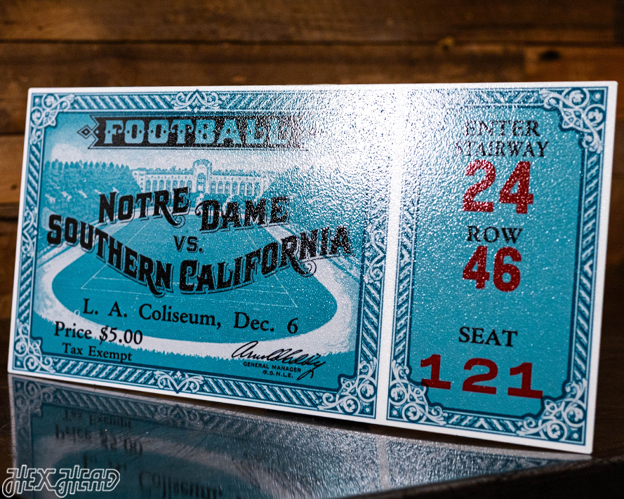 Notre Dame 1930 Ticket Stub Single Layer Metal Wall Art