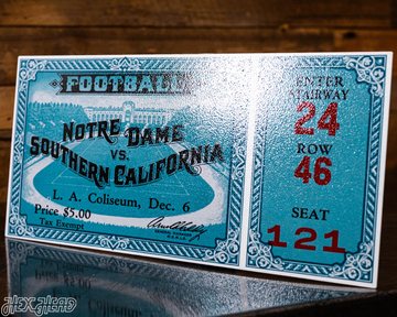 Notre Dame 1930 Ticket Stub Single Layer Metal Wall Art