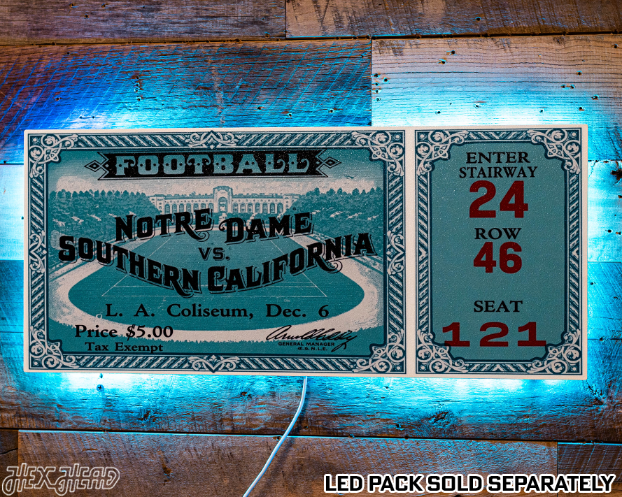 Notre Dame 1930 Ticket Stub Single Layer Metal Wall Art