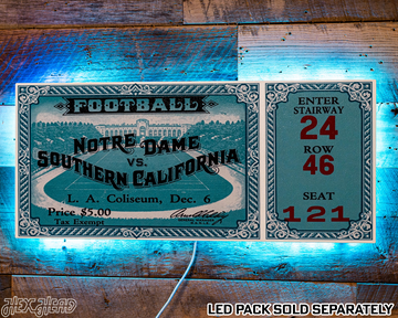 Notre Dame 1930 Ticket Stub Single Layer Metal Wall Art