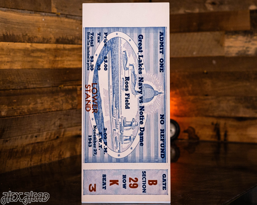 Notre Dame 1943 Ticket Stub Single Layer Metal Wall Art