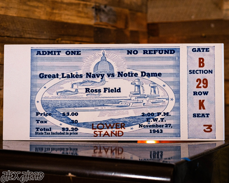 Notre Dame 1943 Ticket Stub Single Layer Metal Wall Art