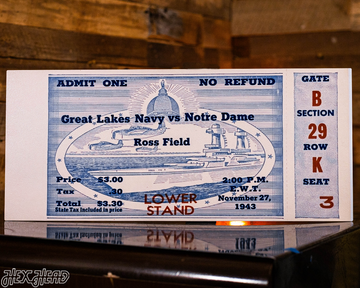 Notre Dame 1943 Ticket Stub Single Layer Metal Wall Art