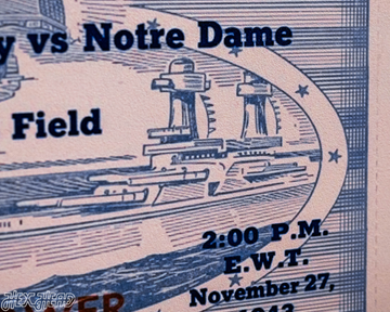 Notre Dame 1943 Ticket Stub Single Layer Metal Wall Art