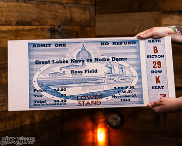 Notre Dame 1943 Ticket Stub Single Layer Metal Wall Art