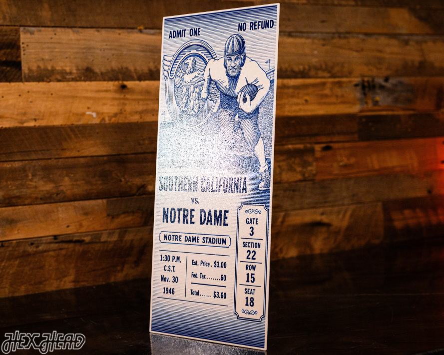 Notre Dame 1946 Ticket Stub Single Layer Metal Wall Art