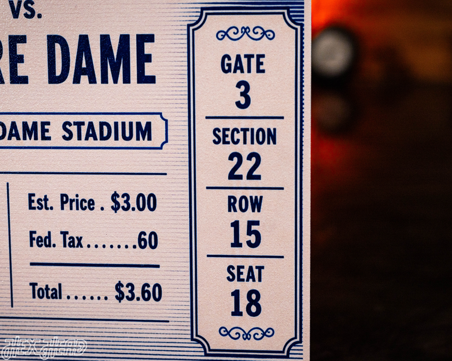Notre Dame 1946 Ticket Stub Single Layer Metal Wall Art