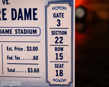 Notre Dame 1946 Ticket Stub Single Layer Metal Wall Art