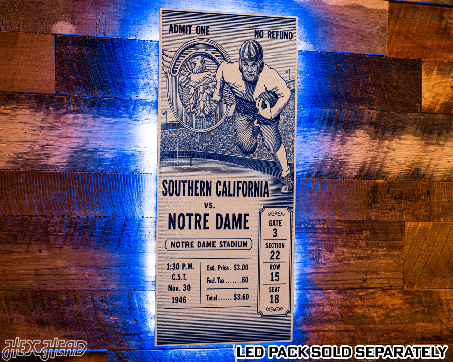 Notre Dame 1946 Ticket Stub Single Layer Metal Wall Art