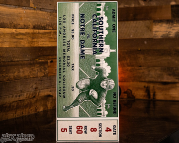 Notre Dame 1947 Ticket Stub Single Layer Metal Wall Art