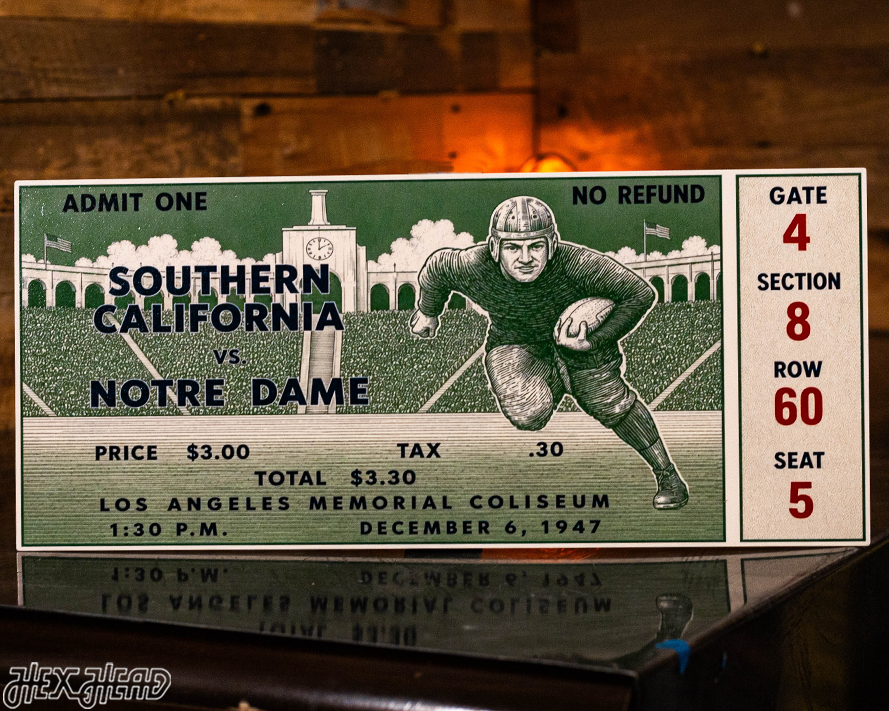 Notre Dame 1947 Ticket Stub Single Layer Metal Wall Art