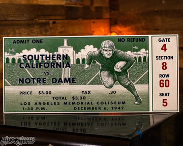 Notre Dame 1947 Ticket Stub Single Layer Metal Wall Art