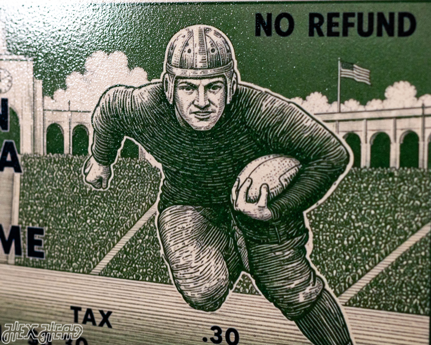 Notre Dame 1947 Ticket Stub Single Layer Metal Wall Art