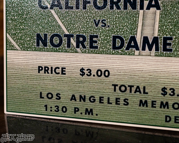 Notre Dame 1947 Ticket Stub Single Layer Metal Wall Art