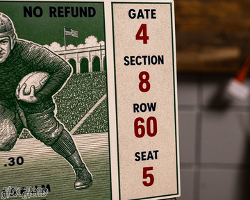 Notre Dame 1947 Ticket Stub Single Layer Metal Wall Art