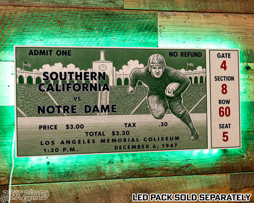 Notre Dame 1947 Ticket Stub Single Layer Metal Wall Art