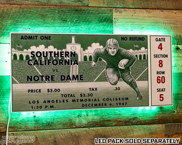 Notre Dame 1947 Ticket Stub Single Layer Metal Wall Art