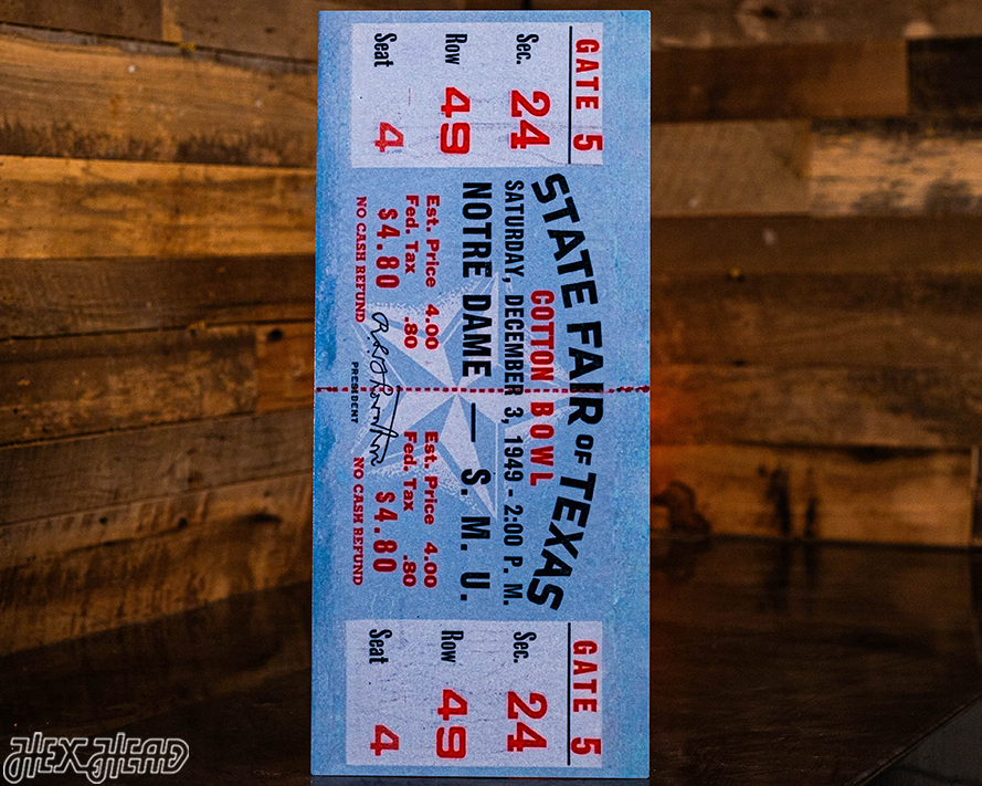 Notre Dame 1949 Cotton Bowl Ticket Stub Single Layer Metal Wall Art
